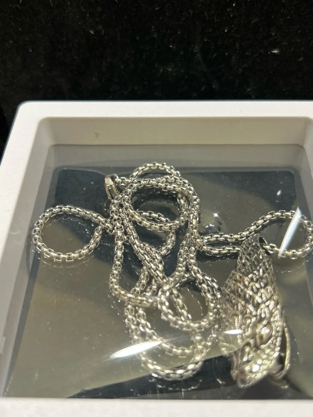 Unisex silver color necklace with snake pendant